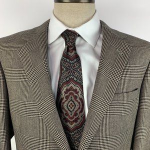 Silk & Camel Hair Two Button Glen Plaid Sport Coat